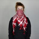 Kufiya - Stars red - white - Shemagh - Arafat scarf