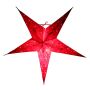 Papierstern - Weihnachtsstern - Stern 5zackig rot gemustert 04 - 40 cm