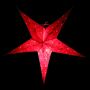 Estrella de papel - Estrella de Navidad - Estrella de 5 puntas - estampada roja 04 - 40 cm