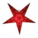 Paper star - Christmas star - 5-pointed star - red-black patterned - 60 cm