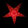 Estrella de papel - Estrella de Navidad - Estrella de 5 puntas - estampada rojo-negro - 60 cm