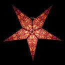 Estrella de papel - Estrella de Navidad - Estrella de 5 puntas - estampado marrón - 60 cm