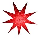 Papierstern - Weihnachtsstern - Stern 9zackig rot gemustert 02 - 60 cm