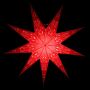 Papierstern - Weihnachtsstern - Stern 9zackig rot gemustert 02 - 60 cm