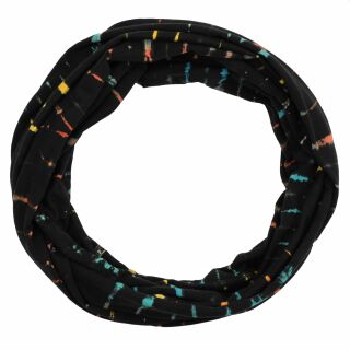 Bufanda de tubo - Bufanda de bucle - Negro - Tira colorida