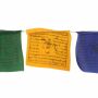 Banderas tibetanas de oración - 10 cm de ancho - letras negro - 02 - Set de 5 tambores - Algodón