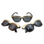 Retro Sonnenbrille - eckig - gold - braun