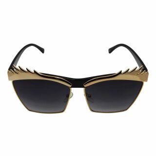 Retro gafas de sol - cejas - oro - negro