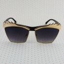 Retro Sonnenbrille - Augenbrauen - gold - schwarz