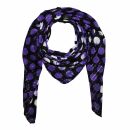 Sciarpa di cotone - punti batik 2,5 cm bianco - viola -...