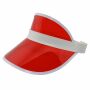 Visor Cap - Retro Schildkappe - 80s Poker Schildmütze rot-weiß