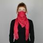 Cotton Scarf - red - raspberry red - squared kerchief