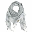 Kufiya - white - grey-light grey - Shemagh - Arafat scarf