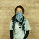Kufiya - black - blue-light blue - Shemagh - Arafat scarf
