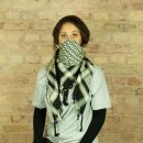 Kufiya - black - green-mint green - Shemagh - Arafat scarf