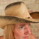 Trilby Hat - Straw hat with ball chain - Fedora - Vintage