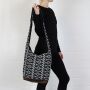 Borsa a tracolla intrecciata - etnica - Shopper - Linee a zigzag e diamanti