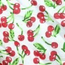 Cotton Scarf - Cherry Print - white - squared kerchief