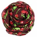 Cotton Scarf - Cherry Print - wine red - squared kerchief