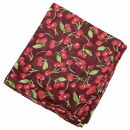 Cotton Scarf - Cherry Print - wine red - squared kerchief