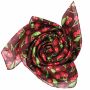 Cotton Scarf - Cherry Print - wine red - squared kerchief