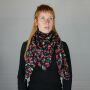 Sciarpa di cotone - ciliegie - nero - foulard quadrato