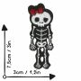 Patch - scheletro con fiocco - rosso - toppa