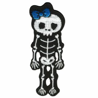Patch - scheletro con fiocco - blu - toppa