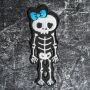 Patch - scheletro con fiocco - blu - toppa