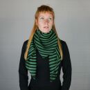 Sciarpa di cotone - anelli - verde - foulard quadrato