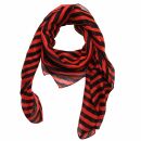 Sciarpa di cotone - anelli - rosso - foulard quadrato
