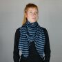 Sciarpa di cotone - anelli - blu - foulard quadrato