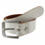 Cintura in pelle - Cintura in pelle con fibbia - bianco - look cracked - 4 cm