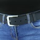 Leather belt - Leather belt with buckle - navy blue - cracked look - 4 cm