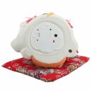 Agitando gato chino - Porcelana 24 cm blanco - Maneki Neko de alta calidad 01