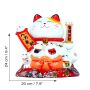 Gatto della fortuna - Gatto cinese - Porcellana 24 cm bianco - Maneki Neko di alta qualità 01