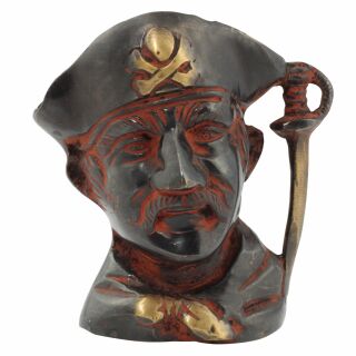 Pirate pen pot - brass - red