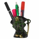 Pirate pen pot - brass - green