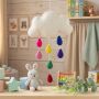 Nube de fieltro - gotas de arcoiris