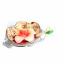 Scented candle in a coconut shell - Hibiscus - red