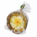 Scented candle in a coconut shell - Hibiscus - yellow
