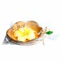 Scented candle in a coconut shell - Hibiscus - yellow