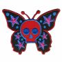 Patch - Butterfly Skull red purple blue