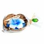 Scented candle in a coconut shell - Hibiscus - blue