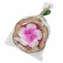 Scented candle in a coconut shell - Hibiscus - pink