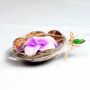 Candela profumata in guscio di noce di cocco - ibisco - viola