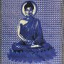 Manta de meditación - Colcha - Paño de pared - Buddha - azul - 215x235cm