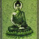 Bedcover - decorative cloth - Buddha - green - 83x93in