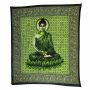 Manta de meditación - Colcha - Paño de pared - Buddha - verde - 215x235cm