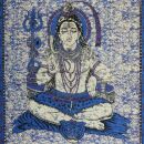 Manta de meditación - Colcha - Paño de pared - Shiva - azul -215x235cm